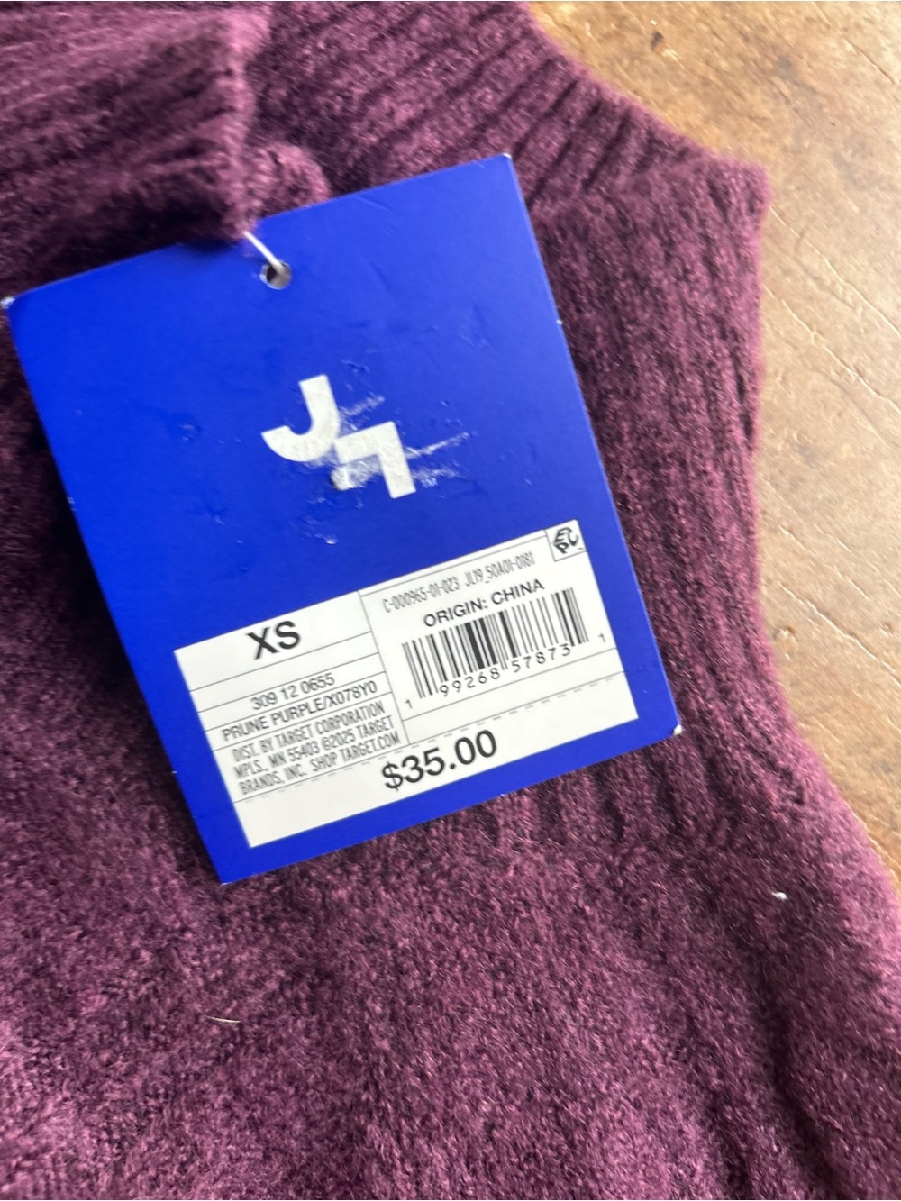 JoyLab Plum Cable-Knit Mock Neck Sweater XS - Picture 3 of 3